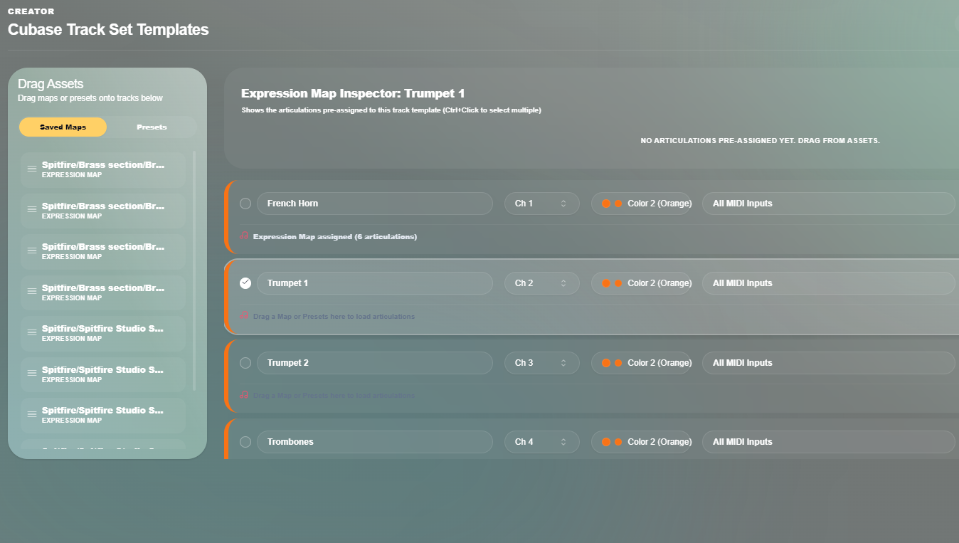 Theriar Cubase Track Set and Articulation Template Generator